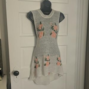 Wildfox Sleeveless Roses Sweater Tunic